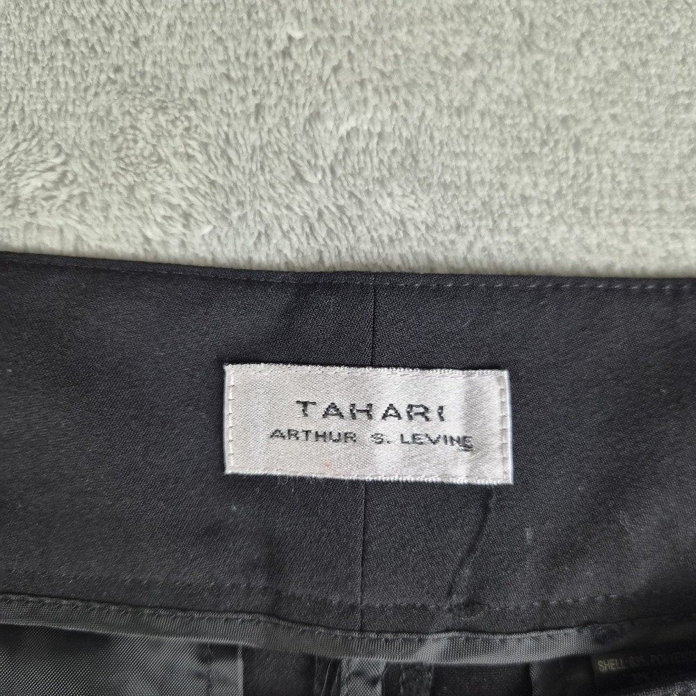 Tahari Arthur S Levine Pants Wonens 14 Black Stretch Straight Leg Dressy Trouser - Picture 12 of 13
